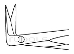 RU 1773-90R / Gefässschere, Sp/Sp, Rundgriff, 90° Streamline 18,0 cm