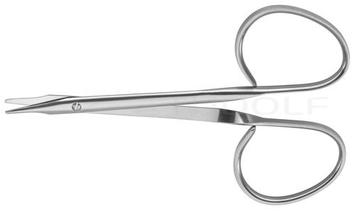 RU 2477-03 / Eye Scissors, Bl/Bl, Cvd. 9,5 cm, 3,75"