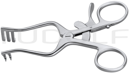 RU 4700-10 / Retractor, Weitlaner, Sharp 10,5 cm - 4 1/4", 2x3 Teeth