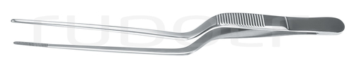 RU 7864-16 / Ear Dressing Forceps Jansen/Grünwald, Bayonet-Shaped, 2.1 mm, 16 cm - 6 1/4"