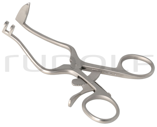 RU 4690-01 / Retractor Plester, Blade Left Solid, Pointed; Blade Right 2 Teeth, Blunt, Spread 55 mm, 11 cm - 4 1/4"